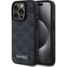 Karl Lagerfeld Aizmugurējais vāciņš Karl Lagerfeld - Karl Lagerfeld PU Leather Monogram Metal Logo MagSafe Case for iPhone 15 Pro Max Black