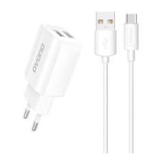Dudao Adapteris Dudao  EU wall charger 2x USB 5V / 2.4A + USB Type C cable white (A2EU + Type-c white) White