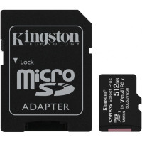 Kingston Atmiņas kartes Kingston  Canvas Select Plus 512 GB, Micro SD, Flash memory class 10, SD adapter