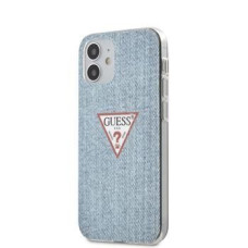 Guess Aizmugurējais vāciņš Guess Apple iPhone 12 mini 5.4'' PC/TPU Denim Triangle Cover Light Blue