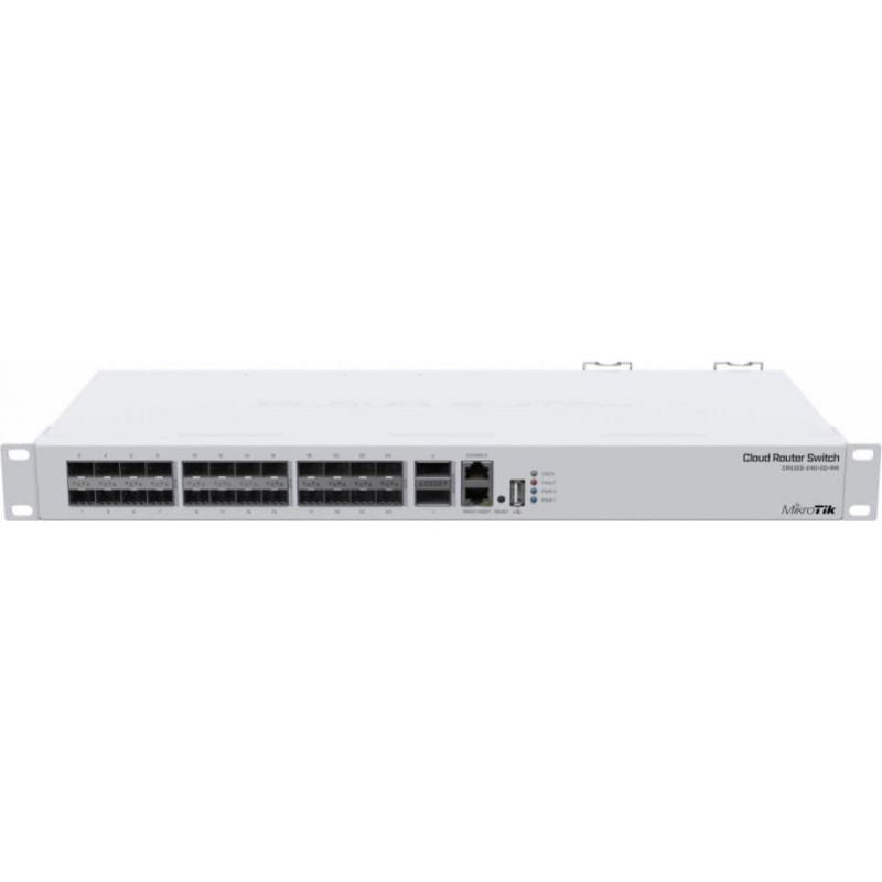 Mikrotik Nevadāms centrmezgls Mikrotik  Switch||Rack|1x10Base-T / 100Base-TX|24xSFP+|2xQSFP+|1xRJ45|CRS326-24S+2Q+RM