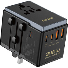 Dudao Adapteris Dudao  Dudao A35Pro 35W EU / UK / AUS / US / JP travel adapter 3x USB-C 2x USB-A - black