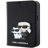 Karl Lagerfeld Atveramie maciņi Karl Lagerfeld Apple iPhone 14 Pro Max 6.7 Saffiano Karl&Choupette bookcase Black