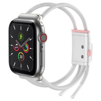 Baseus Siksniņa Baseus  Let's Go Adjustable Sport Band for Apple Watch 42 / 44 / 45mm White Pink
