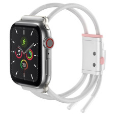 Baseus Siksniņa Baseus  Let's Go Adjustable Sport Band for Apple Watch 42 / 44 / 45mm White Pink