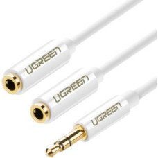 Ugreen Kabelis Ugreen  Ugreen cable cable headphone splitter mini jack 3.5 mm - 2 x mini jack 3.5 mm (2 x stereo output) 20cm white (AV134)
