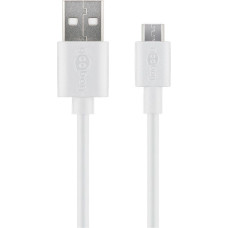 Goobay Kabelis Goobay  Micro USB charging and sync cable 43837 White, USB 2.0 micro male (type B), USB 2.0 male (type A)