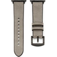 Connect Siksniņa Connect  Watch 38/40/41mm Silicone patch Leather Watch Strap (132mm M/L) Silver
