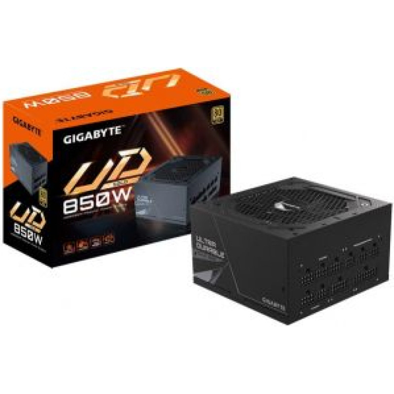 Gigabyte Barošanas bloks Gigabyte  Power Supply||850 Watts|Efficiency 80 PLUS GOLD|PFC Active|MTBF 100000 hours|GP-UD850GM