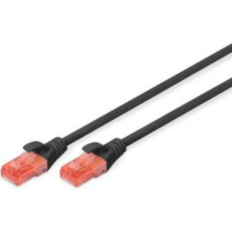 Digitus Parveidotājs Digitus  CAT 6 U-UTP Patch cord, PVC AWG 26/7, Modular RJ45 (8/8) plug, 2 m, Black