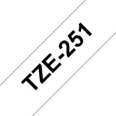 Brother Aksesuāri un izejmateriāli Brother  TZ-251 Laminated Tape Black on White, TZe, 8 m, 2.4 cm