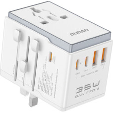 Dudao Adapteris Dudao  Dudao A35Pro 35W EU / UK / AUS / US / JP travel adapter 3x USB-C 2x USB-A - white