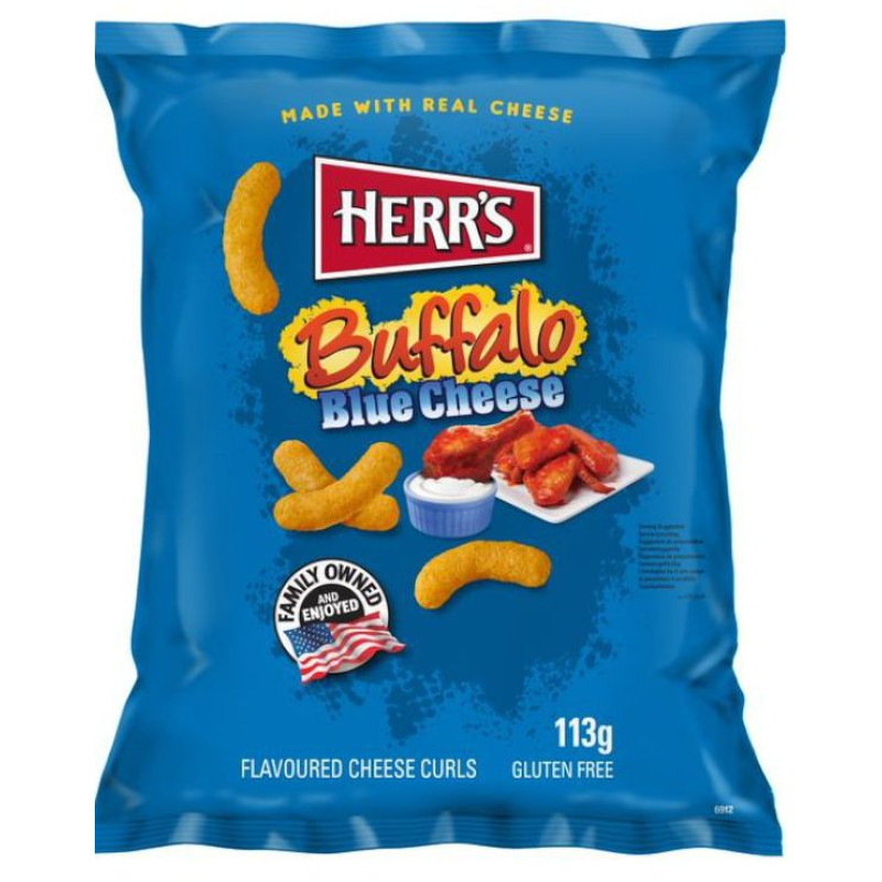Herr's kukurūzas uzkodas ar zilā siera un Buffalo vistiņu garšu 113g