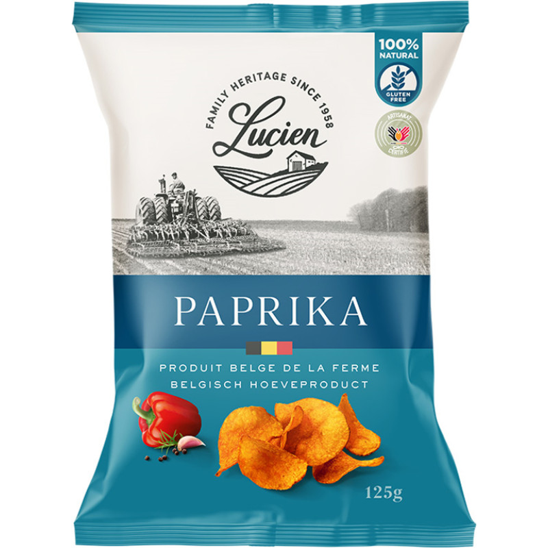 Lucien Classic kartupeļu čipsi ar paprikas garšu 125g