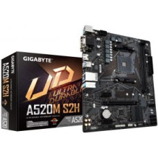 Gigabyte Pamatplate Intel procesorsiem Gigabyte  A520M S2H 1.0 Processor family AMD, Processor socket AM4, DDR4 DIMM, Memory slots 2, Chipset AMD A, Micro ATX
