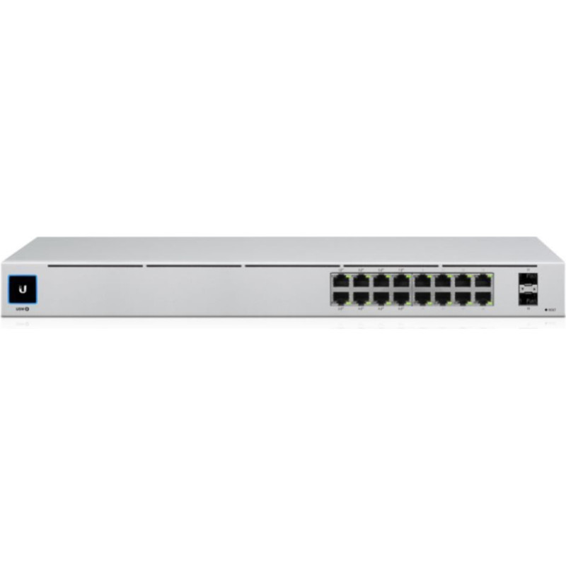Ubiquiti Nevadāms centrmezgls UBIQUITI  Switch||USW-16-POE|Type L2|Desktop/pedestal|Rack|16x10Base-T / 100Base-TX / 1000Base-T|2xSFP|PoE ports 16|PoE+ ports 8|18 Watts|USW-16-POE