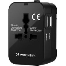 Wozinsky Adapteris Wozinsky  Wozinsky WUTWC travel adapter universal 24W EU / US / AUS / UK / 2x USB-A - black