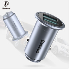 Baseus Auto lādētāji Baseus Universal MINI T Dual U Smart Car Charger 2.4A CCMNT-16 Chrome
