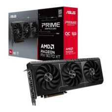 Asus Grafiskās karte / Video kartes Asus  Graphics Card||AMD Radeon RX 9070 XT|16 GB|GDDR6|256 bit|PCIE 5.0 16x|Triple slot Fansink|1xHDMI|3xDisplayPort|PRIME-RX9070XT-O16G