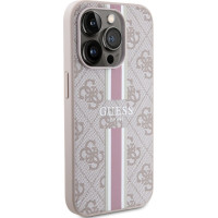 Guess Aizmugurējais vāciņš Guess Apple iPhone 15 Pro Case Cover 4G Printed Stripes Pink