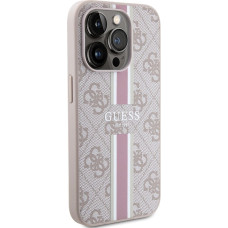 Guess Aizmugurējais vāciņš Guess Apple iPhone 15 Pro Case Cover 4G Printed Stripes Pink