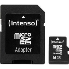 Intenso Cita datorprece Intenso  MEMORY MICRO SDHC 16GB C10/W/ADAPTER 3413470