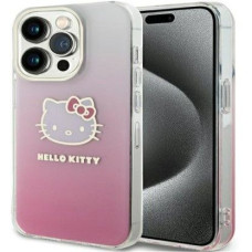 Hello Kitty Aizmugurējais vāciņš Hello Kitty Apple iPhone 15 Pro Max 6.7 hardcase IML Gradient Electrop Kitty Head Pink