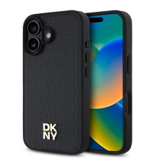 Dkny Aizmugurējais vāciņš DKNY Apple iPhone 16 Plus  PU Leather Repeat Pattern Stack Logo MagSafe Case Black