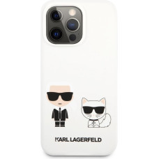 Karl Lagerfeld Aizmugurējais vāciņš Karl Lagerfeld Apple iPhone 13 Pro Choupette Liquid Silicone Case White