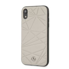 Mercedes-Benz Aizmugurējais vāciņš Mercedes-Benz Apple iPhone XR Twister Genuine Leather Hard Case Grey