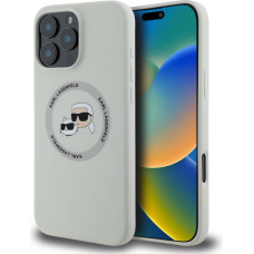 Karl Lagerfeld Aizmugurējais vāciņš Karl Lagerfeld - Karl Lagerfeld Liquid Silicone K&CH Heads MagSafe Case for iPhone 16 Pro Max Beige