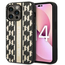 Karl Lagerfeld Aizmugurējais vāciņš Karl Lagerfeld Apple iPhone 14 Pro 6.1 hardcase Monogram Stripe Brown