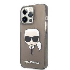 Karl Lagerfeld Aizmugurējais vāciņš Karl Lagerfeld  iPhone 13 Pro TPU Full Glitter Head Case Black