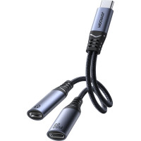 Joyroom Adapteris Joyroom  Joyroom SY-C03 USB-C to 2x USB-C 2in1 DAC adapter - black