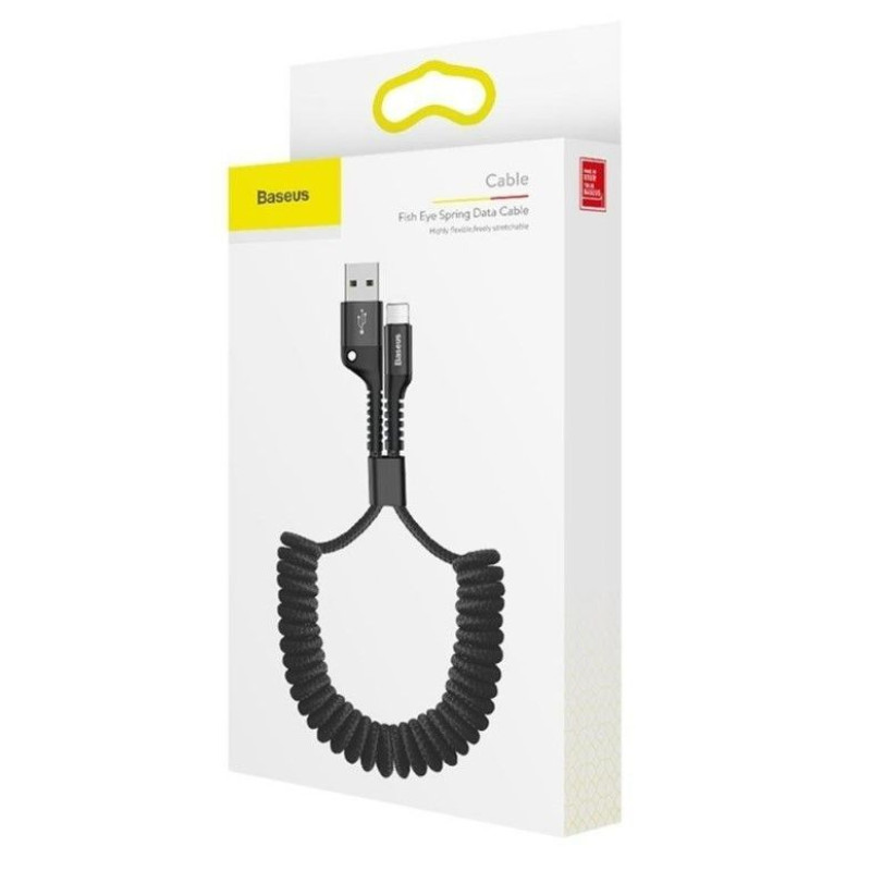 Baseus Kabelis Baseus  Fish Eye Spring Cable Lightning 2A 1m Black