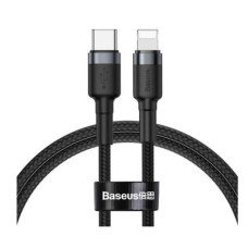 Baseus Kabelis Baseus  Cafule Cable durable nylon cable USB Type C PD / Lightning 18W QC3.0 1m Black