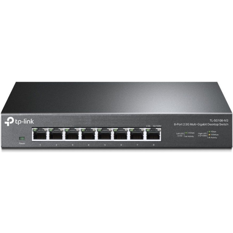 Tp-Link Serveru  - Citi piederumi TP-Link  8-Port 2.5G Desktop Switch TL-SG108-M2 Unmanaged, Desktop, Power supply type External, Ethernet LAN (RJ-45) ports 8