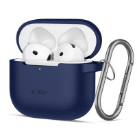 Tech-Protect Maciņš austiņām Tech-Protect Apple AIRPODS 4 SILICONE HOOK Case Navy Blue