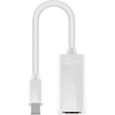 Goobay Parveidotājs Goobay  Mini DisplayPort/HDMI adapter cable 1.1 51729 White,  HDMI female (Type A),  Mini DisplayPort male