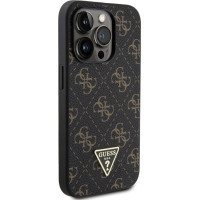 Guess Aizmugurējais vāciņš Guess Apple iPhone 15 Pro 4G Triangle Metal Logo Black