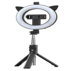 Ilike Selfie nūja iLike Universal SELFIE HANDLE TRIPOD AND RING LIGHT BLUETOOTH Black
