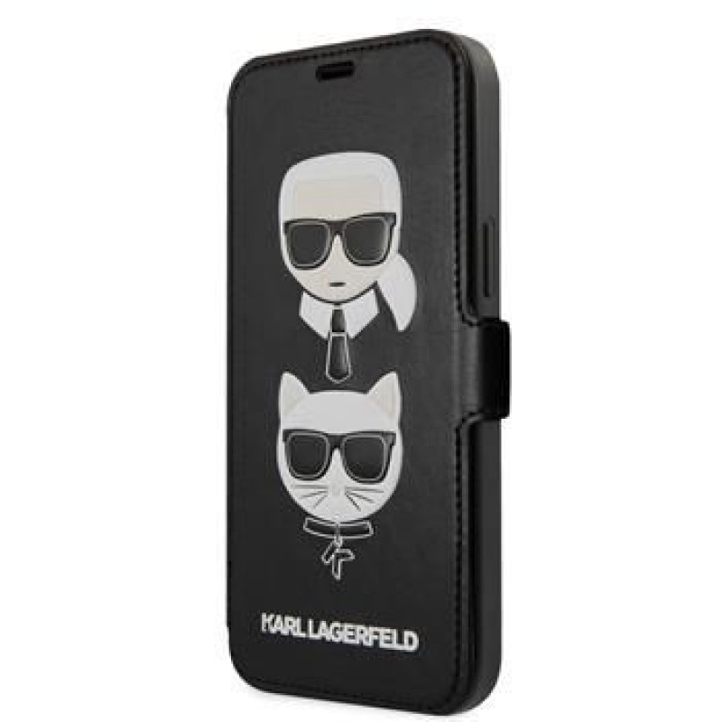 Karl Lagerfeld Atveramie maciņi Karl Lagerfeld Apple iPhone 12/12 Pro 6.1 Heads Book Case Black