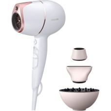 Philips Veselības aizsardzība Philips  Hair Dryer with SenseIQ | BHD628/00 Prestige | 1800 W | Number of temperature settings 3 | Ionic function | Diffuser nozzle | White/Rose
