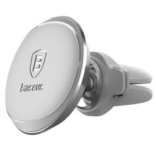 Baseus Auto turētājs Baseus  Car Holder magnetic with cable clip silver air ven White