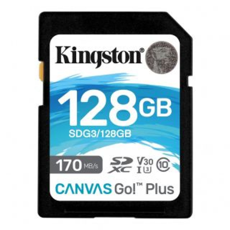Kingston Atmiņas kartes Kingston  Canvas Go! Plus 128 GB, SD, Flash memory class 10