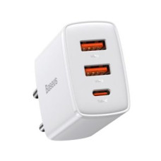 Baseus Adapteris Baseus  Baseus Compact fast charger 2x USB / USB Type C 30W 3A Power Delivery Quick Charge white (CCXJ-E02)