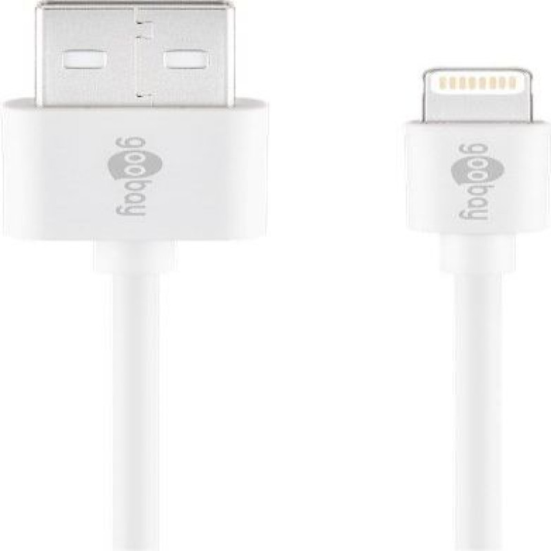 Goobay Kabelis Goobay  Lightning USB charging and sync cable 54600  White,  USB 2.0 male (type A), Apple Lightnin male (8-pin)
