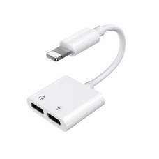 Joyroom Parveidotājs Joyroom Apple Apple 3.5mm Audio Power Converter And Lightning Port White