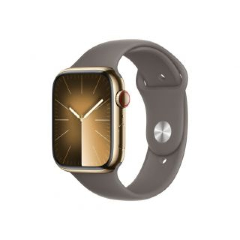 Apple Viedpulksteni Apple  Watch Series 9 GPS + Cellular 45mm Gold Stainless Steel Case with Clay Sport Band - M/L