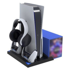 - Cita datorprece -  iPega P5013 Charger and Cooling Station for PS5 and PS5 Controller Black